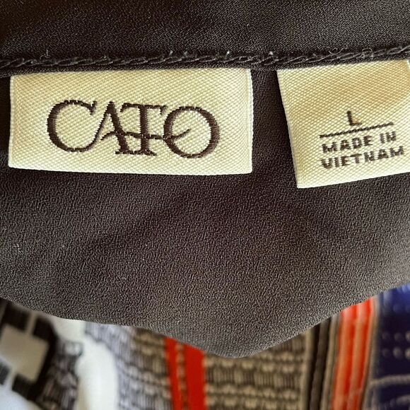 Beautiful Geometric Pattern Womens Blouse Top Tunic Size Large - Picture 2 of 2